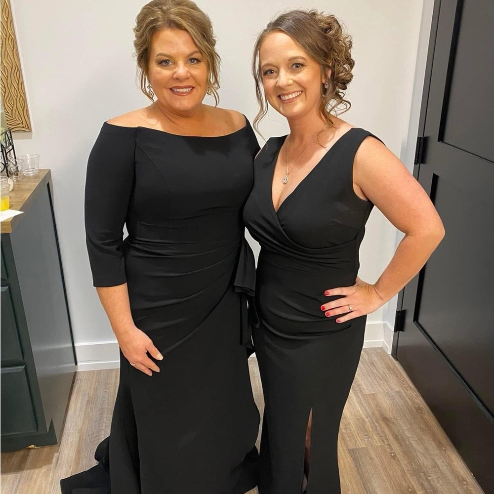 Jovani Black Off-Shoulder Ruffle Gown - Picture 2 of 3